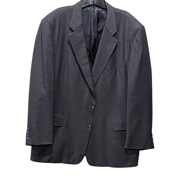 Hickey Freeman Nordstrom Mens Charcoal Wool Blazer Sport Coat Jacket Size 46R